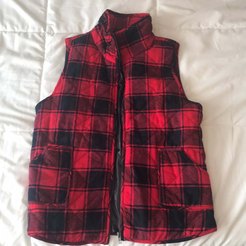 Buffalo plaid vest